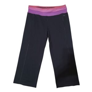 Alo Yoga Leggings Black Wide Leg Black Pink Purple Capris Size Small